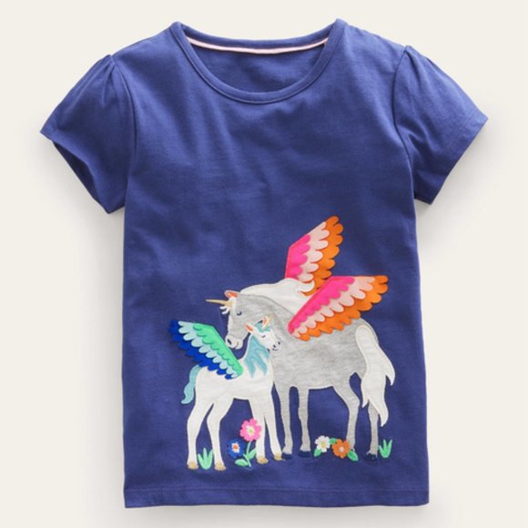 NWT Mini Boden HTF Unicorn Mom & Baby T-Shirt 2/3Y - Picture 1 of 6
